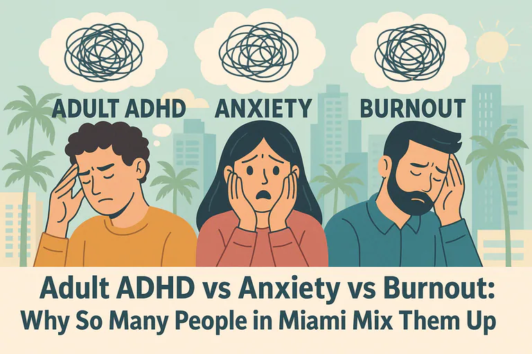 Adult ADHD vs Anxiety vs Burnout: Why So Many People in Miami Mix Them Up